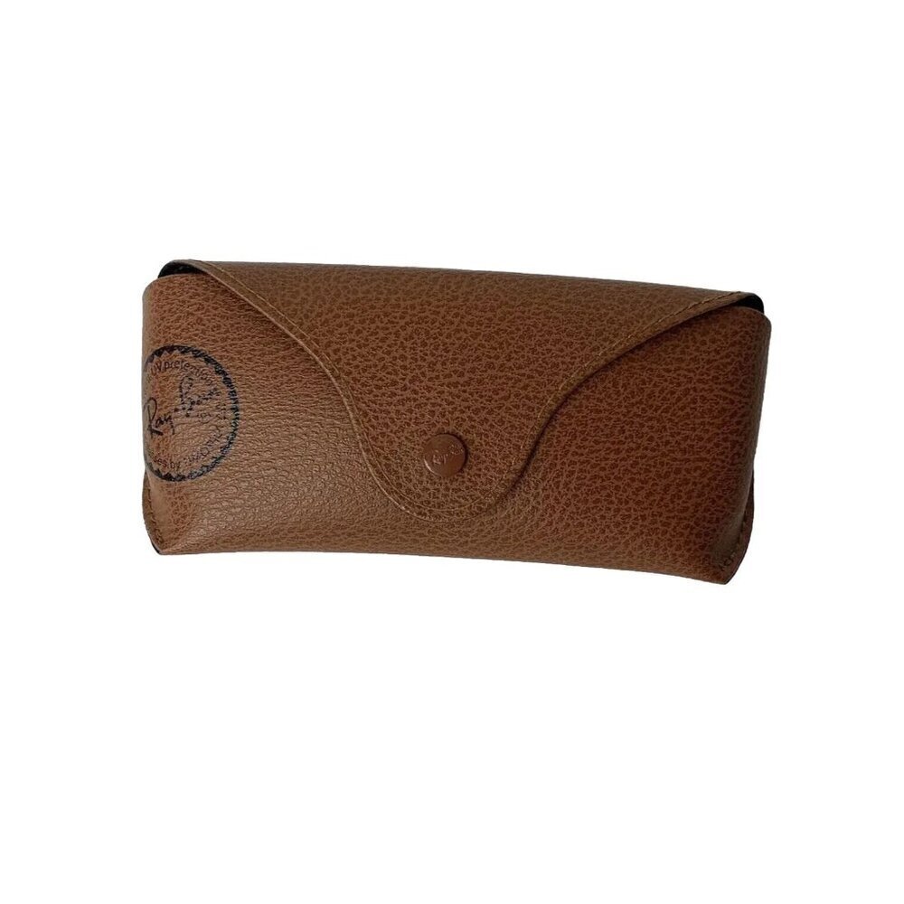 Ray-Ban Brown Semi Hard Sunglass Case Only 6” Faux Leather